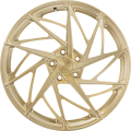 Roues de voiture forgé personnalisée 6061 Alliage en aluminium Aluminium 5 trous Brosse Gold Rim